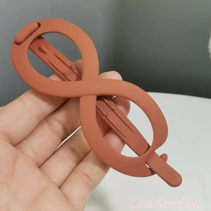 Sonsuz Şekilli Kadın Bahar Saç Tokası Turuncu - Sade ve Şık Klipsli Saç Topuz Tokası