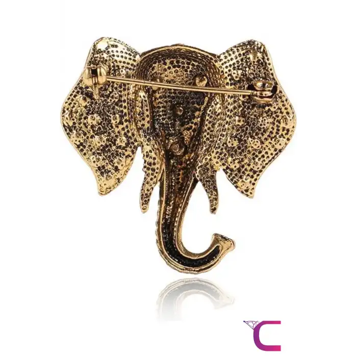 Vintage Unisex Kadın Erkek Tasarım Fil Broş - Hediyelik Damatlık Takım Elbise Yaka Rozeti İğnesi