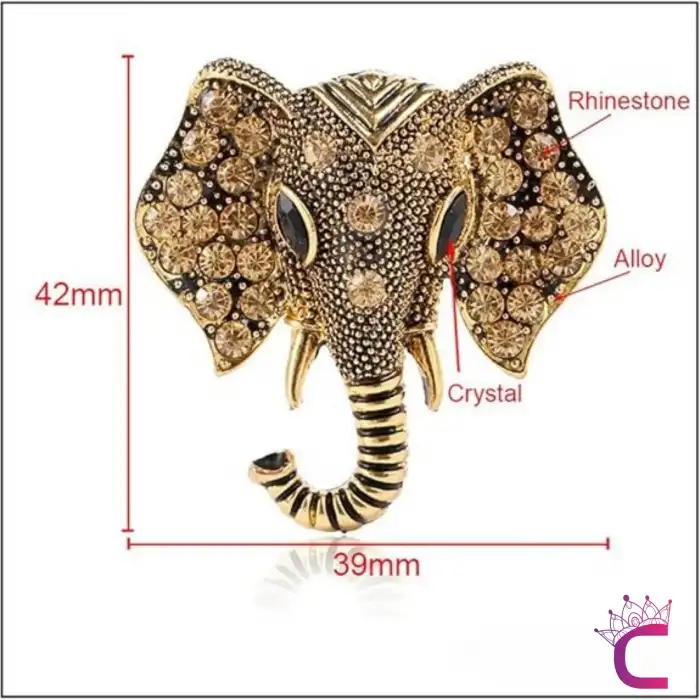 Vintage Unisex Kadın Erkek Tasarım Fil Broş - Hediyelik Damatlık Takım Elbise Yaka Rozeti İğnesi