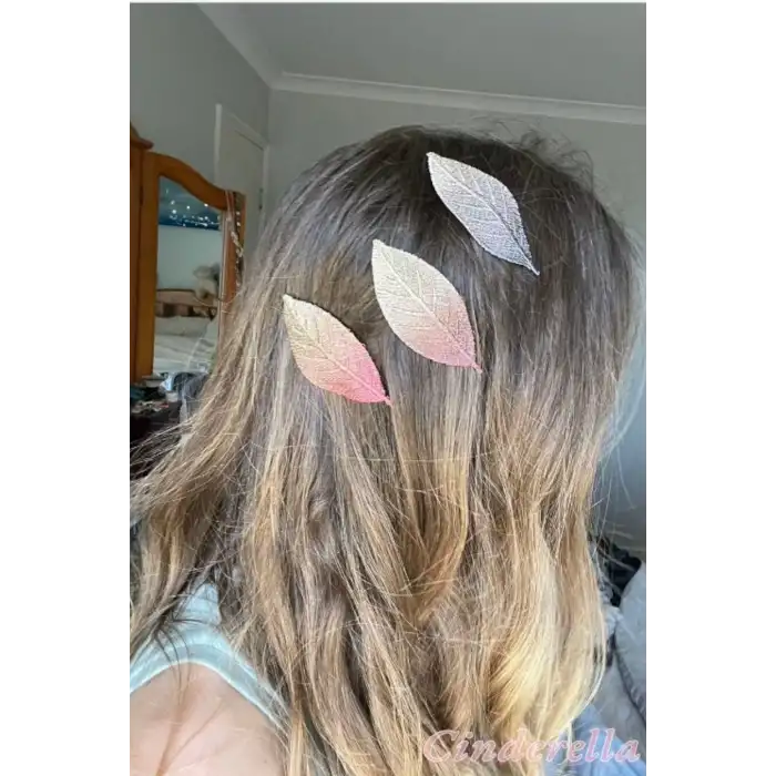 Yaprak Dökümü Tasarım Kumaş Dokulu Çıtçıt Saç Tokası - Yeni Sezon Yan Saç Çıt Çıt Klips Toka Model-2