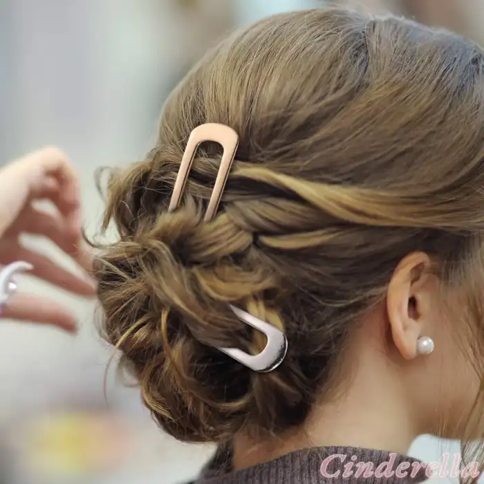 Yeni Klasik Model Metal Topuz Tokası 10cm Gold - Kadın Saç Topuz Toka Çubuk Toka