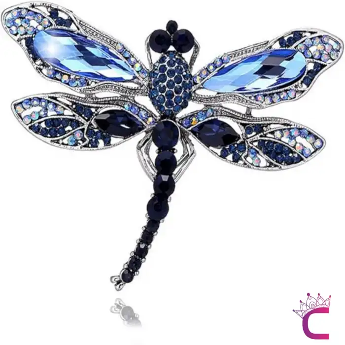 Yusufçuk Broş - Hediyelik Rhine-Stone Kristal Taşlı Elbise Ceket Yaka Rozeti İğnesi Broş