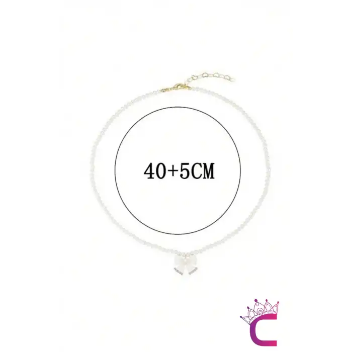 Zarif Mini İncili Zirkon Taşlı Kelebekli Kadın Kolye - Hediyelik Gerdanlık Kolye