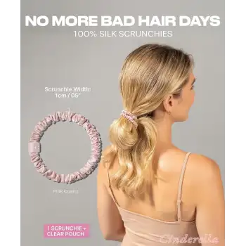 %100 Saf Dut İpek Küçük Scrunchie Saç Tokası Lila - Günlük Pratik Ekstra Elastik Simit Lastikli Toka