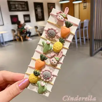 10lu Gülen Yüzlü Çocuk Lastik Toka Seti - Lastikli Toka Model-1