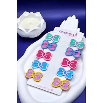 10lu Renkli Kelebek Tasarım Kız Çocuk Pens Toka Seti - Sevimli Kelebekli Bebek Saç Tokası