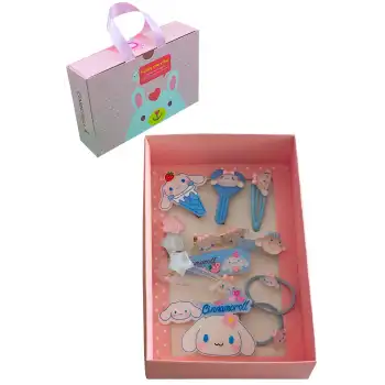 12li Özel Hediyelik Kutulu Cinnamoroll Toka Seti - Kız Çocuk Bebek Saç Tokası Doğum Günü Hediyesi
