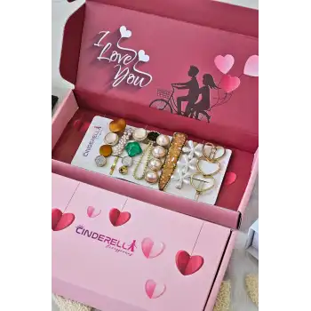 14 Şubat Sevgililer Günü Kutusu Hediyelik Kadın Toka Seti Kız Arkadaşa Sevgiliye Doğum Günü Hediyesi