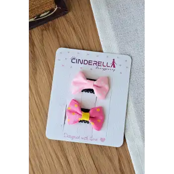 2li Fiyonklu Kurdele Saçsız Bebek Tokası - Az Saçlı Kız Bebek Toka Seti Çıtçıtlı Yenidoğan Tokası