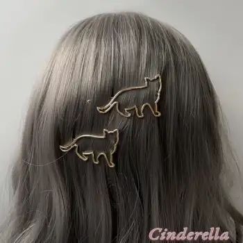 2li Kedi Figürlü Klipsli Metal Saç Tokası Gold - Sade Ve Şık Kıstırmalı Saç Toka
