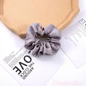 2li Saten Kumaş Kadın Scrunchie Simit Toka Lila - Uyku için Rahat Yumuşak Lastikli Saç Tokası