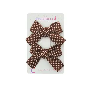 2li Soft Bej Kahve Tonlu Kız Çocuk Fiyonk Toka Seti - Tarz Fiyonklu Kurdele Pens Bebek Saç Tokası