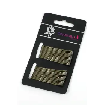 24lü Mat Gold Sarı Renk Tel Toka 5cm - Yumuşak Uçlu Acıtmaz Renkli Kadın Tel Saç Tokası