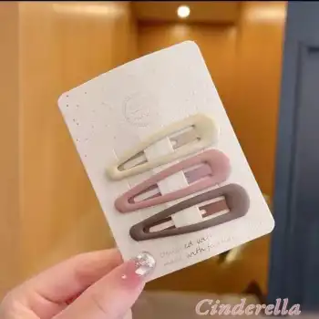 3lü Büyük Mat Soft Tonlu Klasik Model Çıtçıtlı Toka Seti 6cm - Çocuk Çıtçıt Yan Saç Tokası