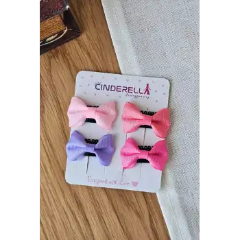 4lü Fiyonklu Yumuşak Saçsız Bebek Tokası - Az Saçlı Kız Bebek Toka Seti Çıtçıtlı Yenidoğan Tokası