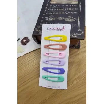 6lı Mat Soft Renkli Klasik Model Çıtçıt Toka Seti - Kız Çocuk Çıtçıtlı Yan Saç Tokası