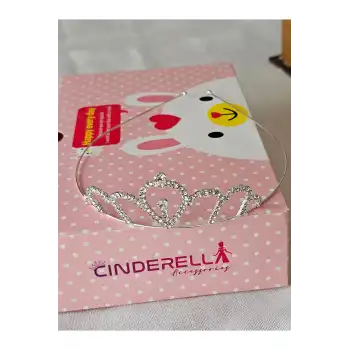 Su Damlası Zirkon Kristal Taşlı Kız Çocuk Prenses Tacı Gümüş - Düğün Doğum Günü Taç Saç Bandı Tokası