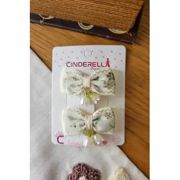Vintage Sedefli İncili Müge Çiçeği Sallantılı Fiyonk Toka Seti 5.5cm - Bayram Doğum Günü Saç Tokası
