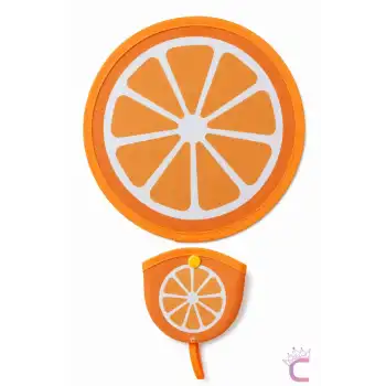 Portakal Desen Katlanabilir Yuvarlak Yelpaze Çıtçıt Çantalı Taşınabilir Mini Kore El Yelpazesi 20cm