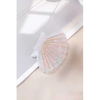 Deniz Kabuğu Model Orta Boy Asetat Mandal Toka 6.5cm - Trend Kadın Mandallı Saç Topuz Tokası Model-3