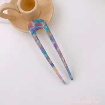 France Style Lüks Asetat Kemik Topuz Tokası Model-1 - Yeni Sezon Çubuk Saç Çubuğu Tokası