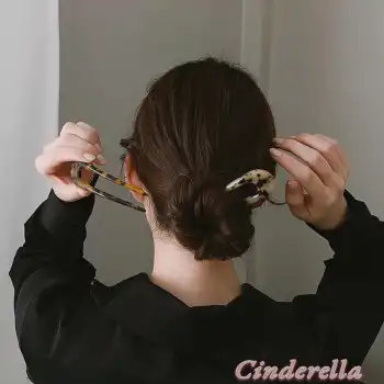 France Style Lüks Asetat Kemik Topuz Tokası Model-5 - Yeni Sezon Çubuk Saç Çubuğu Tokası