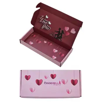 I LOVE YOU Özel Hediye Kutusu Pembe 3x10x22cm- Kadına Sevgiliye Kız Arkadaşa Hediyelik Toka Kutusu