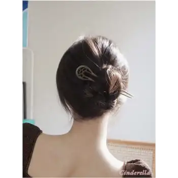 Oymalı Boho Tarz Metal Topuz Tokası 16cm - Antik Vintage Model Çubuk Saç Topuz Çubuğu