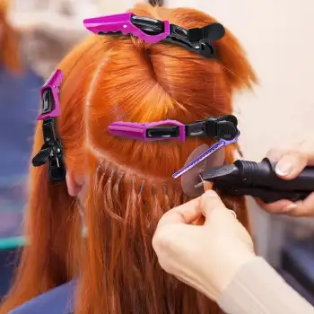 2li Profesyonel Timsah Saç Pensi Mor Renk - Dragon Kuaför Tokası Makyaj Fön Dalga Saç Tutucu