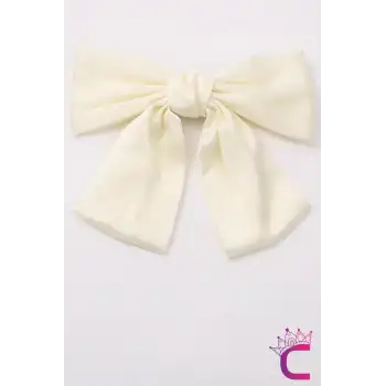 Saten Fiyonklu Kurdele - Zarif Kadın Otomatik Büyük Fiyonk Toka Kurdeleli Klipsli Saç Tokası