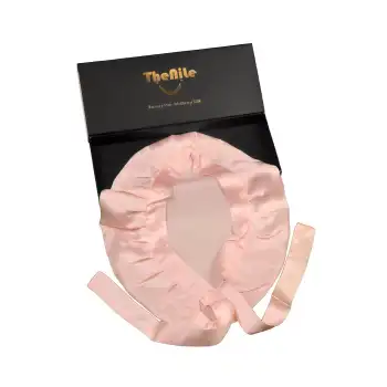 Sertifikalı %100 Saf İpek Saç Bonesi Pembe - Curly Hair Saç Bakım Güzellik Kırışma Uyku Bonesi