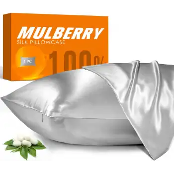 Sertifikalı %100 Saf İpek Yastık Kılıfı Gümüş Gri 50x70cm - Kadın Saç Güzellik Bakımı İpek Kılıf