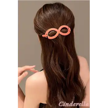 Sonsuz Şekilli Kadın Bahar Saç Tokası Turuncu - Sade ve Şık Klipsli Saç Topuz Tokası