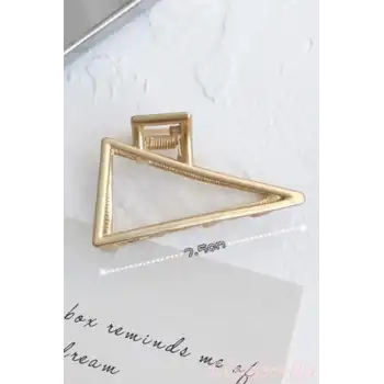 Üçgen Model Kadın Gold Metal Mandal Toka - Orta Boy Sıkı Toplayan Lüks Mandal Saç Tokası