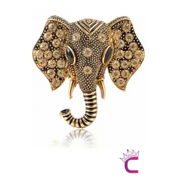 Vintage Unisex Kadın Erkek Tasarım Fil Broş - Hediyelik Damatlık Takım Elbise Yaka Rozeti İğnesi