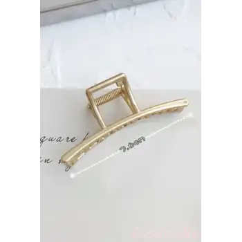 Yay Model Kadın Gold Metal Mandal Toka - Orta Boy Sıkı Toplayan Lüks Mandal Saç Tokası