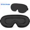 %100 Işık Engelleyen 3d Face Design Uyku Maskesi Siyah - Ayarlı Dolgulu Nefes Alabilen Göz Bandı