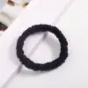 %100 Saf İpek Küçük Scrunchie Saç Tokası Siyah - Günlük Pratik Ekstra Elastik Lastikli Simit Toka