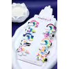 10lu Çiçek Unicorn Gökkuşağı Detaylı Kız Çocuk Pens Toka Seti - Sevimli Bebek Saç Tokası Klips Toka