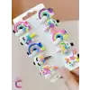 10lu Çiçek Unicorn Gökkuşağı Detaylı Kız Çocuk Pens Toka Seti - Sevimli Bebek Saç Tokası Klips Toka