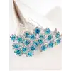 10lu Mini Kristal Taşlı Çiçek Tasarım Firkete Toka Açık Mavi - Doğum Günü Parti Saç Aksesuarı