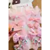 10lu Pembe Kız Bebek Pens Toka Seti Kelebekli Fiyonk Kurdele İnci Tüllü Klips Çocuk Saç Tokası