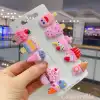 10lu Sevimli Pembe Tonlu Dondurma Figürlü Pens Toka Seti - Kız Çocuk Klips Saç Tokası