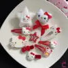 11li Hediyelik Kutulu Hello Kitty Toka Seti Kırmızı- Kız Çocuk Bebek Saç Tokası Doğum Günü Hediyesi