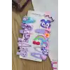 14lü Pembe & Lila Tonlu Kız Çocuk Toka Seti - Renkli Karışık Figür Pens Klipsli Çıtçıtlı Saç Tokası
