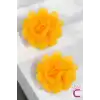 2li Chiffon Flower Kız Çocuk Toka Seti Gold - Çiçekli Bebek Çocuk Saç Tokası Klips Pens Toka
