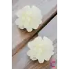 2li Chiffon Flower Kız Çocuk Toka Seti Kırık Beyaz - Çiçekli Bebek Çocuk Saç Tokası Klips Pens Toka