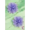 2li Chiffon Flower Kız Çocuk Toka Seti Lila - Çiçekli Bebek Çocuk Saç Tokası Çıtçıtlı Pens Toka