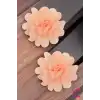 2li Chiffon Flower Kız Çocuk Toka Seti Somon - Çiçekli Bebek Çocuk Saç Tokası Klips Pens Toka