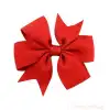 2li Çocuk Saten Fiyonk Toka Seti Kırmızı - 23 Nisan Kurdele Fiyonklu Klips Pens Saç Tokası